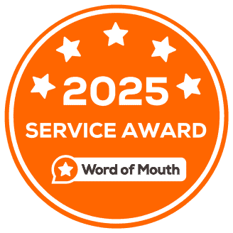 Word of Mouth 2025 Service Award Top Spot Blinds