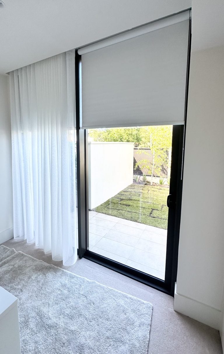 Dual Window Furnishing - Sheer Curtain with Roller Blinds.